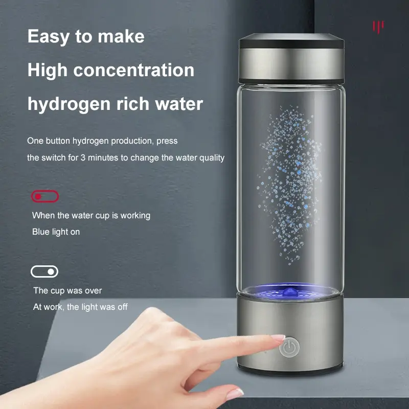 1pc 450ml generatore di acqua di idrogeno portatile 3 minuti modalità generatore di acqua di idrogeno ad alta concentrazione