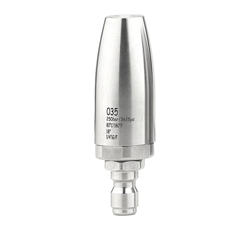 Stainless Steel 360° Swivel Pressure Washer Nozzle, Quick-Connect Lotus Spray Head for Tree Bark & Rust Removal