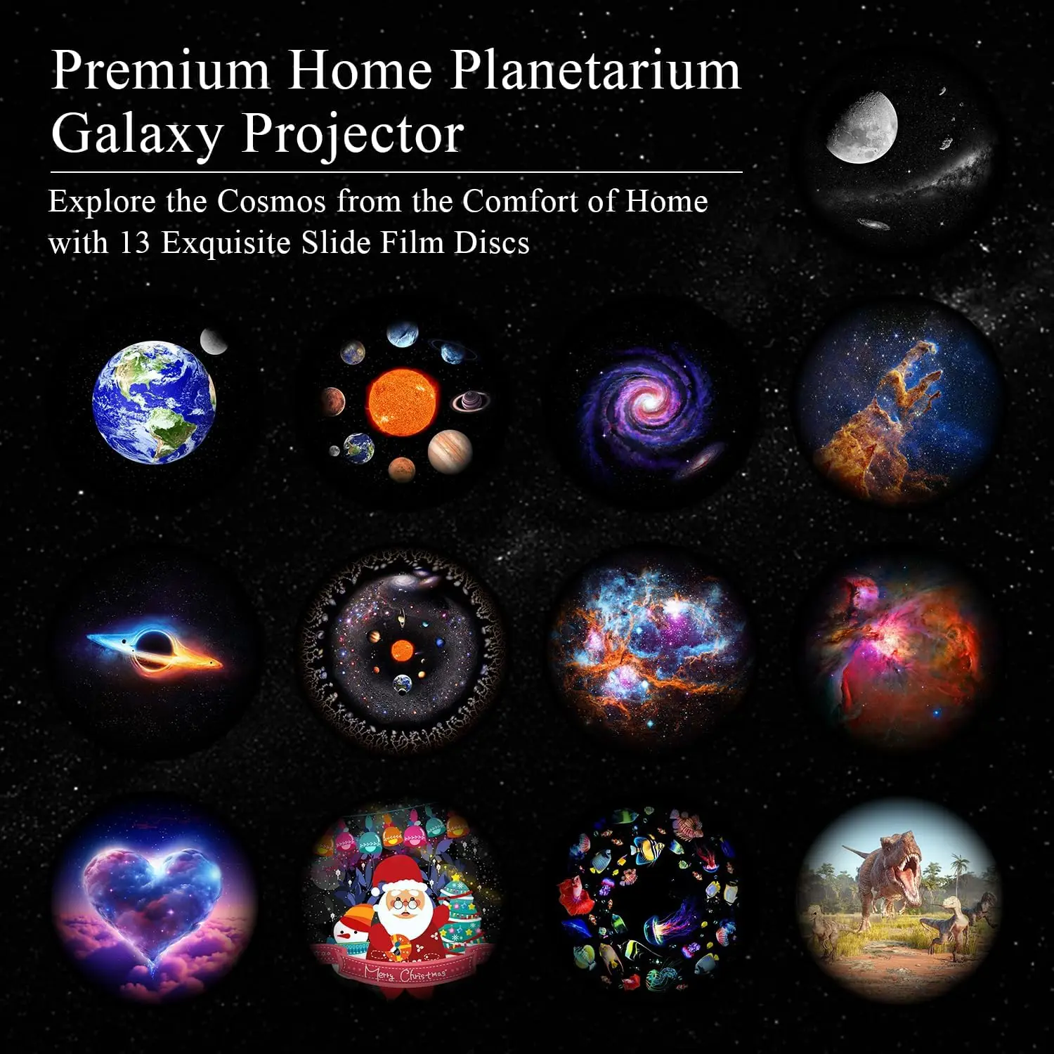 13 in 1 Star Projector Night Light 360° Degree Rotating 4K HD Galaxy Projector Bedroom With Timer Planetarium Projector For Kids