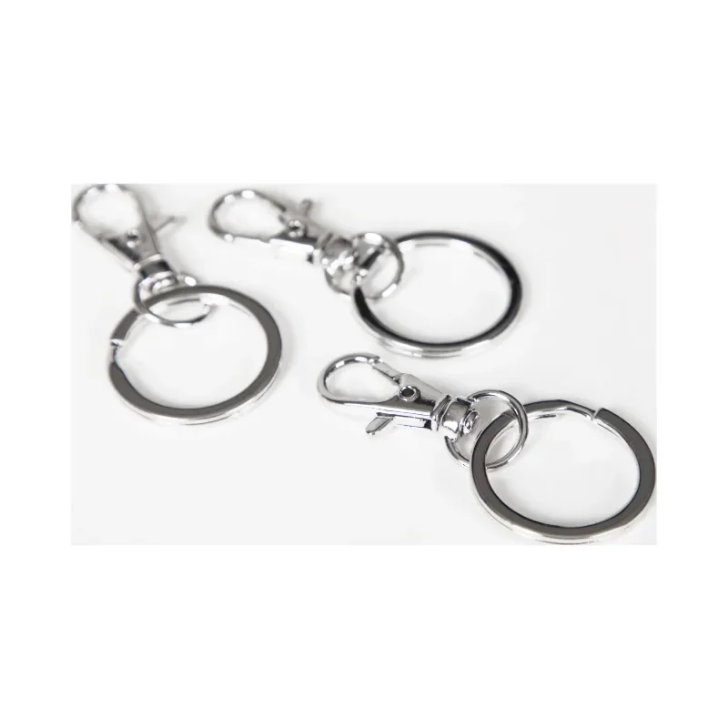 CousinDIY Silver Split Ring Key Chain with Clip, 3 Pc. Pack