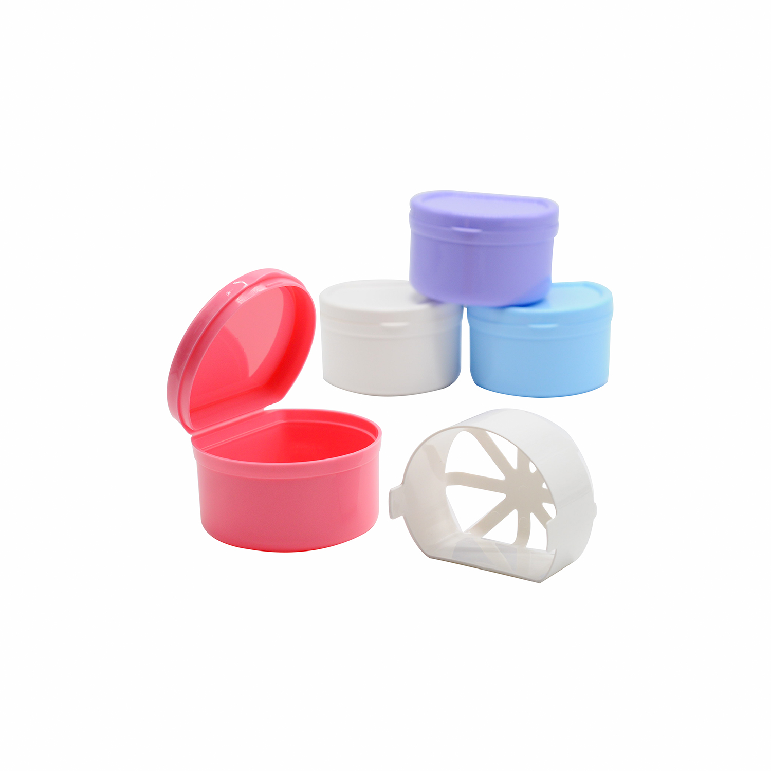 1PCS 치과 치아 보관 주최자 흡입 그물 위생 브러시 홀더 PP 소재 치과 용품이있는 틀니 청소 상자