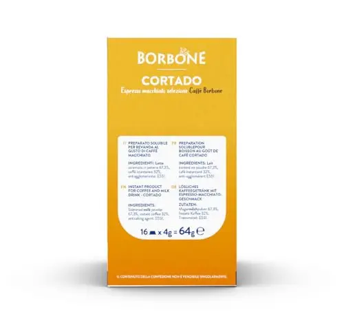 Café Borbone Cortado - 16 capsules-Compatible avec les machines domestiques Lavazza ® * Ma chemin ® *