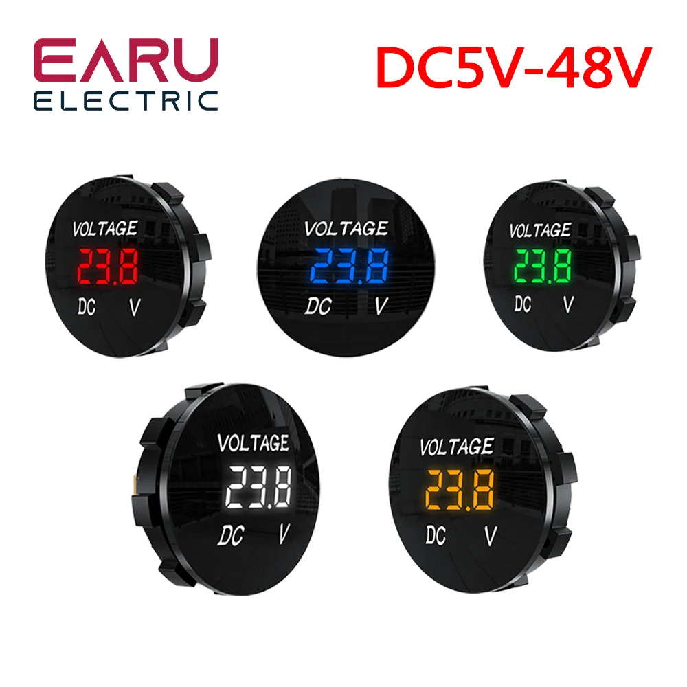 Mini voltímetro Digital DC 12V-24V, medidor de voltaje, pantalla Led para coche, motocicleta, barco, ATV, camión, accesorios de reacondicionamiento