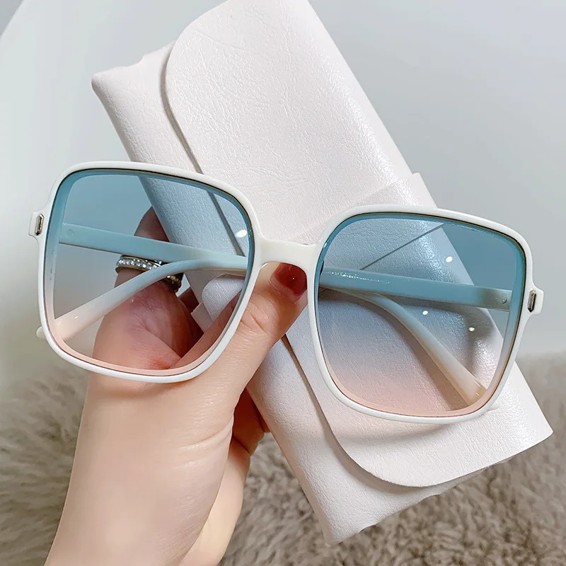 Óculos de sol quadrados oversized vintage 2025 moda feminina gradiente ao ar livre tons retro feminino design de marca de luxo