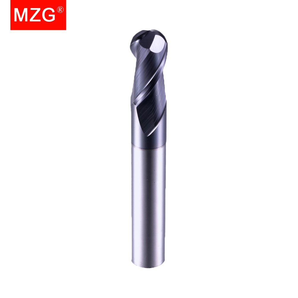 MZG Ball End Mill 2 Flute HRC45 HRC55 HRC65 Nano Coating acciaio duro ghisa ottone carburo strumento fresa al tungsteno