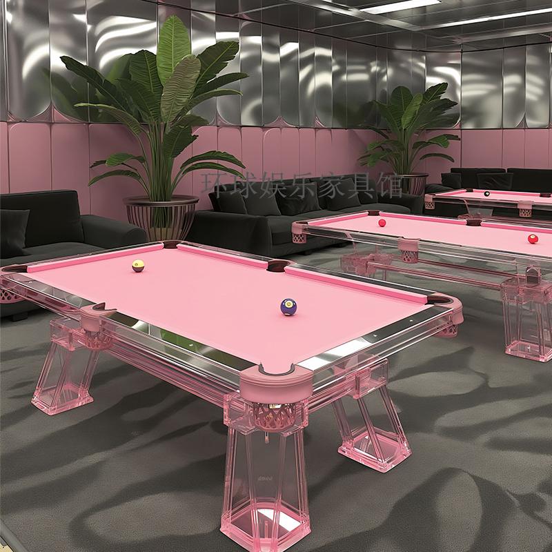 อิตาเลี่ยนสไตล์หรูหราในครัวเรือนอะคริลิคสีชมพูโต๊ะบิลเลียดDesigner Villa Mansion Entertainment Club