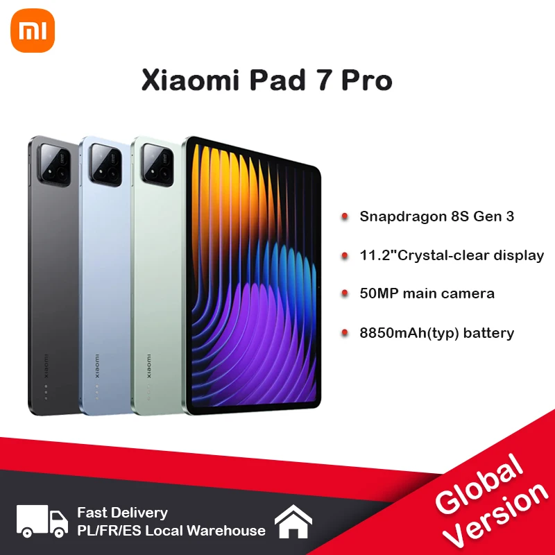 Tablet Xiaomi Pad 7 Pro Processor Leeuwebek 870 Display 11,2 inch camera 144 Hz 50 MP 32 MP Batterij 8850 mAh 65 W