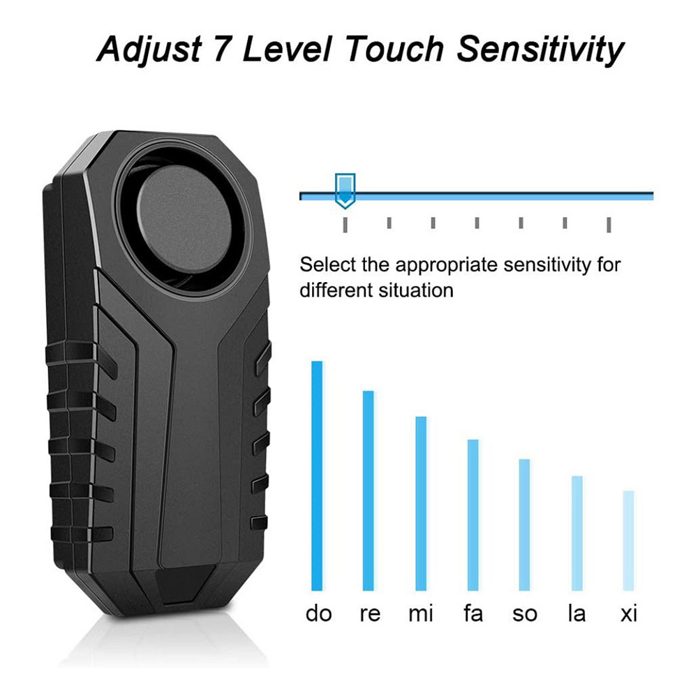 Extractme Wireless Motorcycle Vibration Alarm IP55 Waterproof Bicycle Alarm Remote Control Anti-theft Bike Detector Alarm System