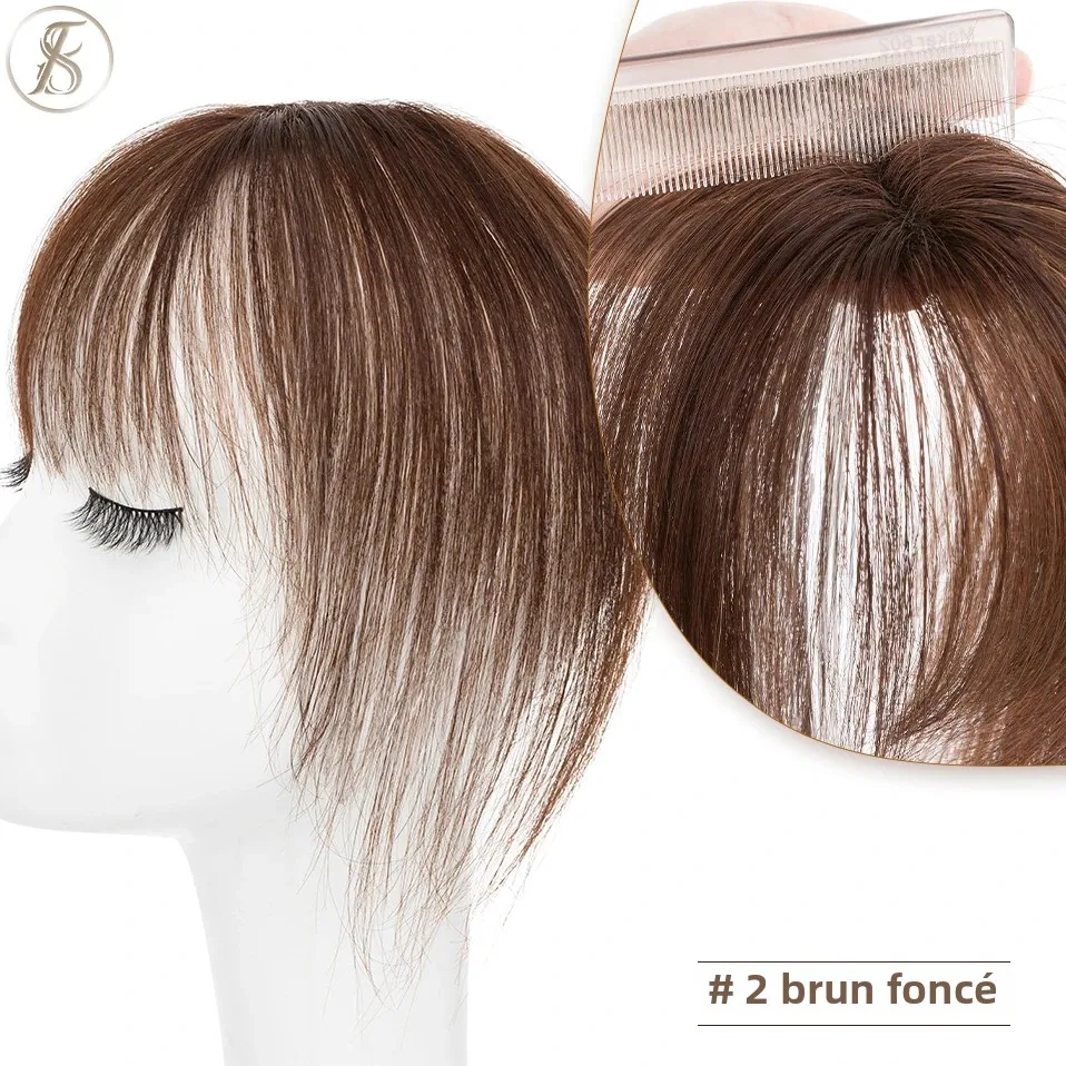 TESS cheveux naturels frange 3D frange 10g cheveux humains pince Invisible dans l'extension de cheveux avec branches pince à cheveux frange naturelle pour les femmes