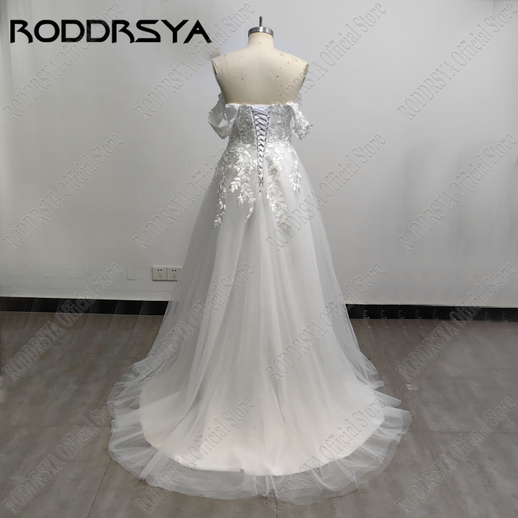 Roddrsya Zivil Brautkleid 2024 Braut schulter frei Schatz Brautkleid Seite geteilt A-Linie Korsett Vestido de Novia angepasstRODDRSYA Zivil Brautkleid 2024 Braut Off Schulter Sweetheart Brautkleid Seite Split A-Linie K