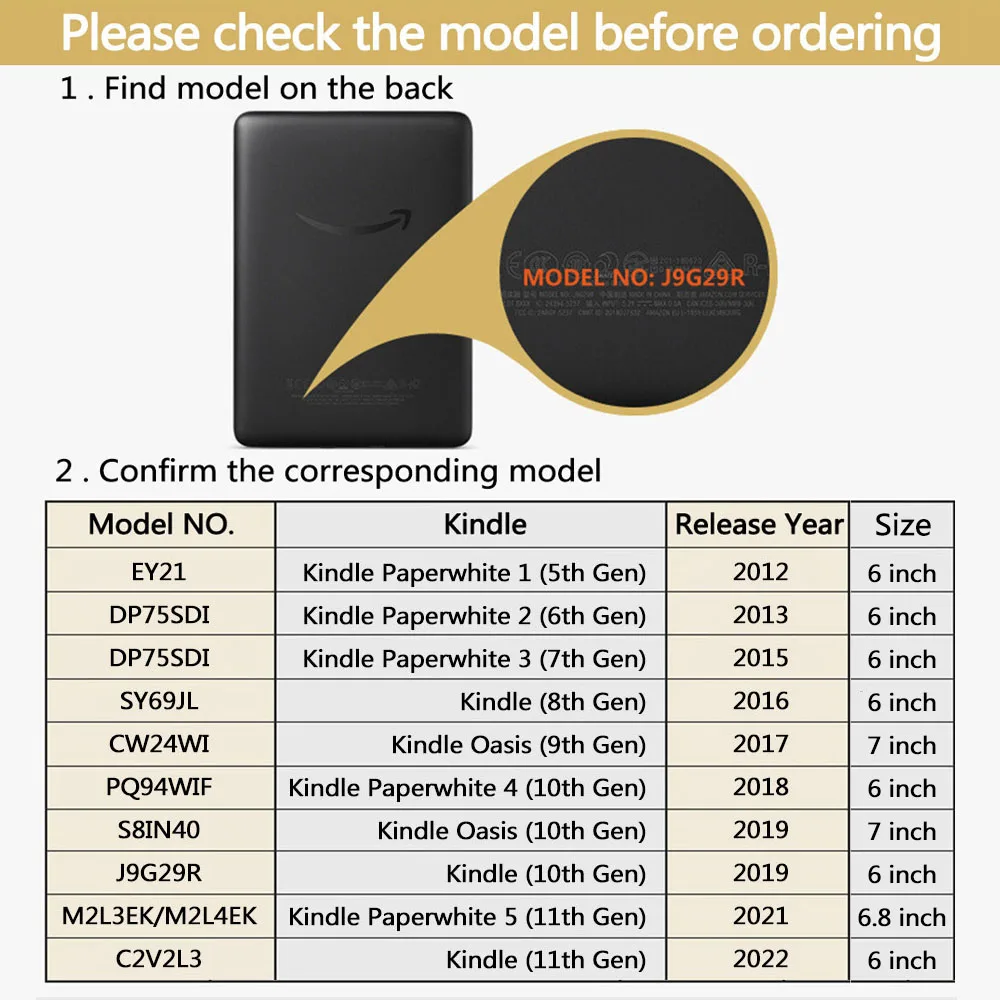 สําหรับKindle 2022 11th Generation 6 นิ้วC2V2L3 แม่เหล็กเปลือกป้องกันFlip E-Book Protectorกระเป๋าFunda 6"