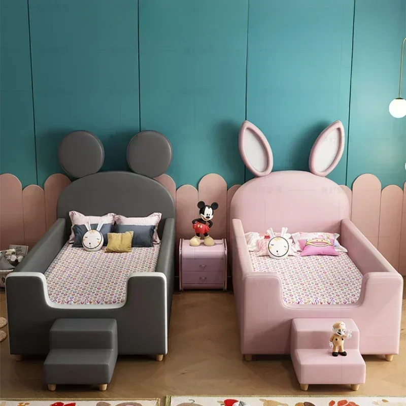 Lit de maison pour enfants, design mignon, blanc, noir, loft moderne, lits pour enfants, garçons, filles, meubles pour chambre à coucher