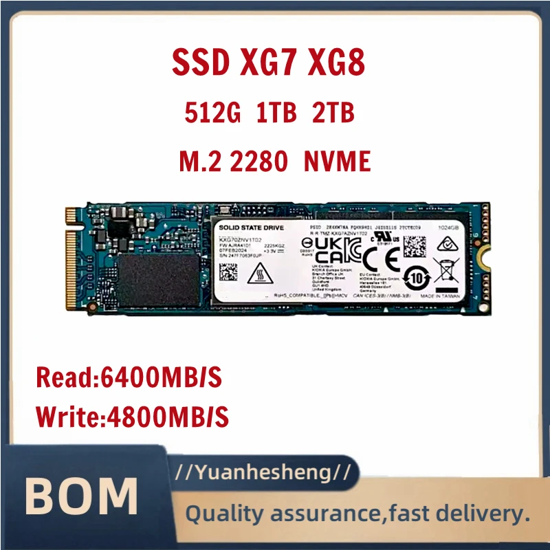 Original For KIOXIA XG7 XG8 512G 1T 2T Solid State Drive M.2 4.0 Interface 2280 NVME Protocol Pcie4.0 Desktop Laptop SSD XG7
