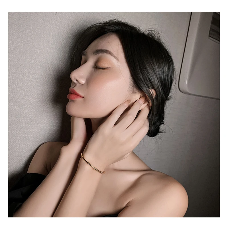 สแตนเลสสตีลสีไม้ไผ่กําไลข้อมือ 2023 แนวโน้มสร้อยข้อมือสําหรับผู้หญิงผู้ชายโรแมนติกของขวัญแฟชั่นเครื่องประดับ