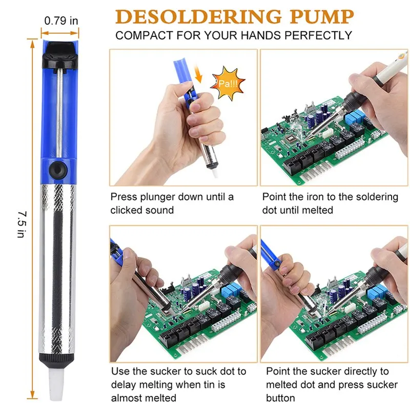 Conjunto de ferro de solda elétrico pro 80w-controle de temperatura digital + cabeças substituíveis fluxo de solda e acessórios completos para trabalhos de reparo