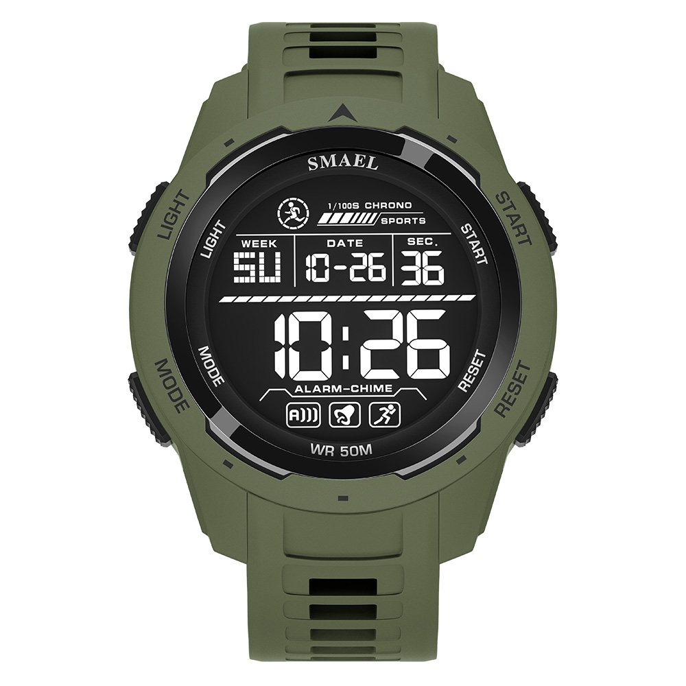 Relojes digitales SMAEL, relojes de pulsera deportivos LED para hombre, reloj deportivo resistente al agua hasta 50m, cronómetro de luz Digital, reloj militar 8105 para hombre