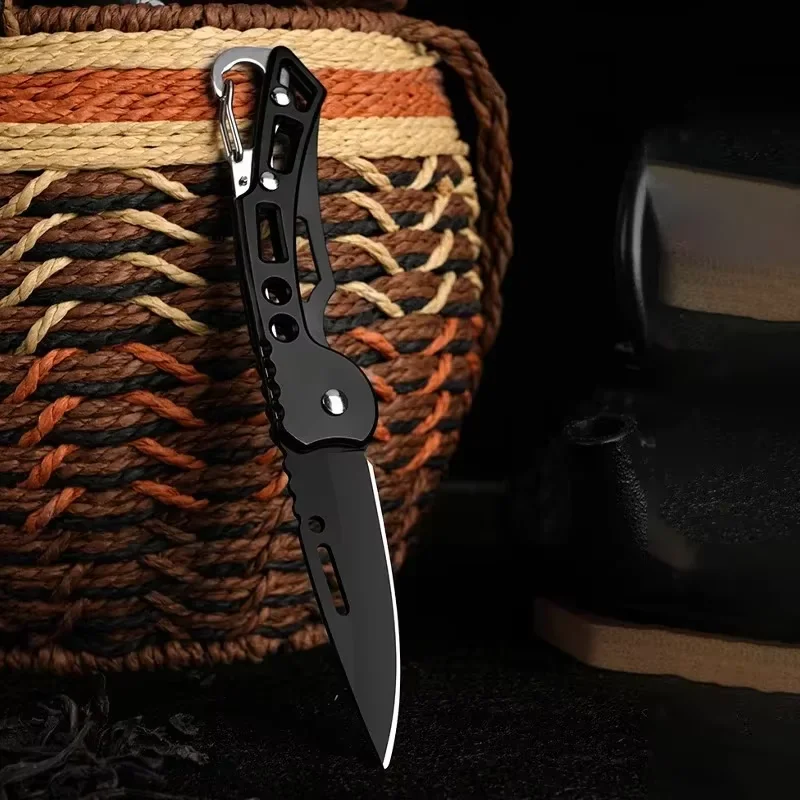 Coltello pieghevole portachiavi in acciaio inossidabile, coltello da trasporto per esterni, specchio, coltello tascabile affilato, coltello da frutta