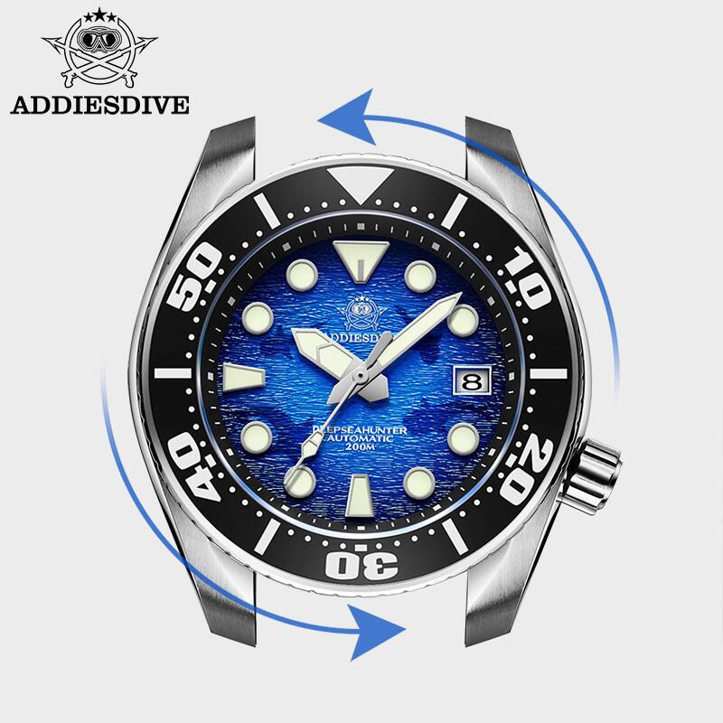 ADDIESDIVE marca superior hombres reloj de lujoAD2102 200m impermeable BGW9 superluminoso relojes masculinos relojes mecánicos automáticos