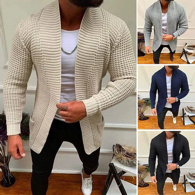 Neue männer Gestrickte Sweatercoat Lange Strickjacke Mode Lässig Pullover Jacke Männer Stricken Graben Mantel Herbst Streetwear Strickjacke Mann