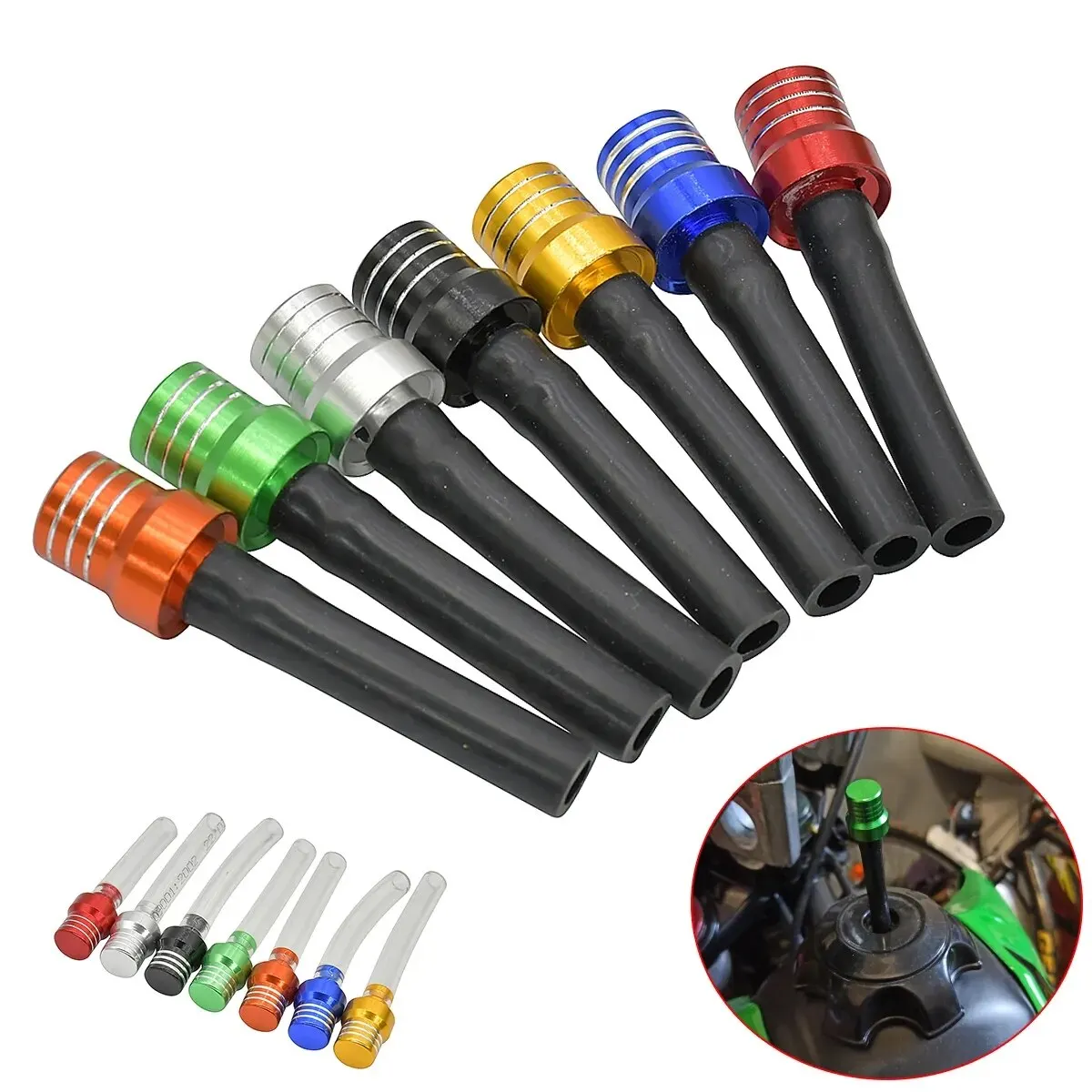 Tapa de combustible de Gas para motocicleta, válvulas de una sola vía, manguera de ventilación, tubos para Motocross, ATV, Quad, Dirt Pit Bike, tubo de ventilación de tanque de combustible