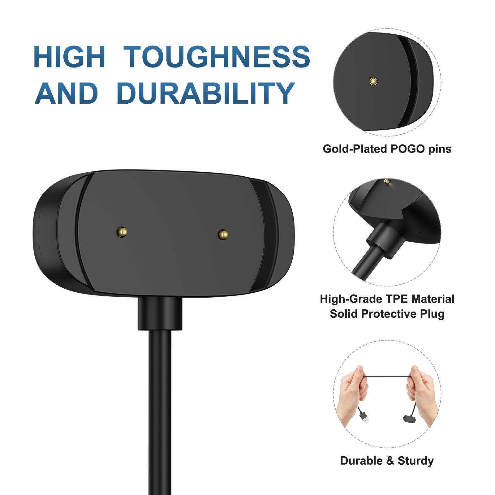 USB-зарядное устройство для Amazfit GTR 2/GTR 2e/Pop Pro/Bip U Pro, зарядный кабель для Amazfit GTS 2e/GTS 2 mini/T-rex Pro/Bip 3 Pro, зарядное устройство
