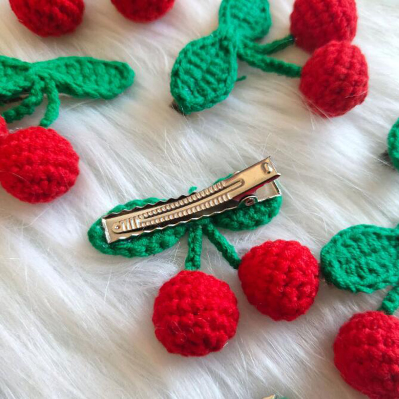 2Pcs/lot New handmade cherry hair clip baby hair accessory