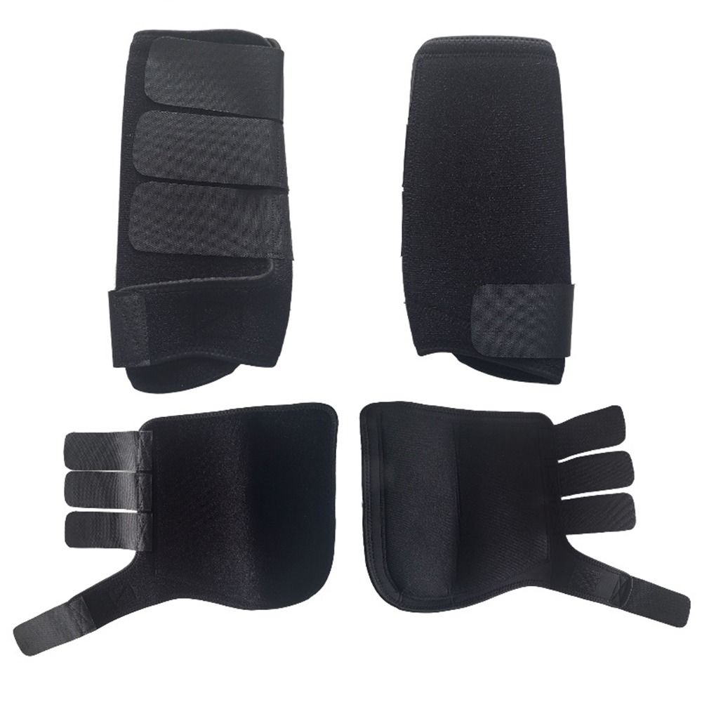 Conjunto de botas esportivas de cavalo coloridas, 4 tamanhos, 3 tamanhos, botas de escovação de medicina duráveis, fáceis de usar, respiráveis, envoltórios para pernas de cavalo