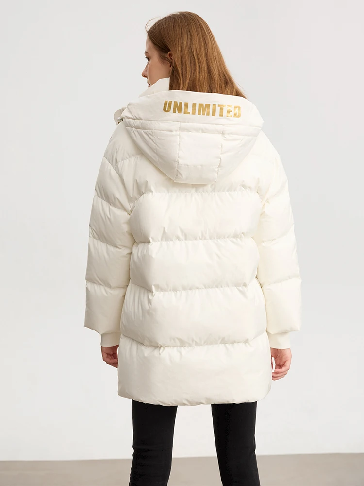 Женское пальто на хлопковом наполнителе с принтом букв AMII, новинка 2023, теплое пальто с отворотом, модная зимняя верхняя одежда с капюшоном, 12344191