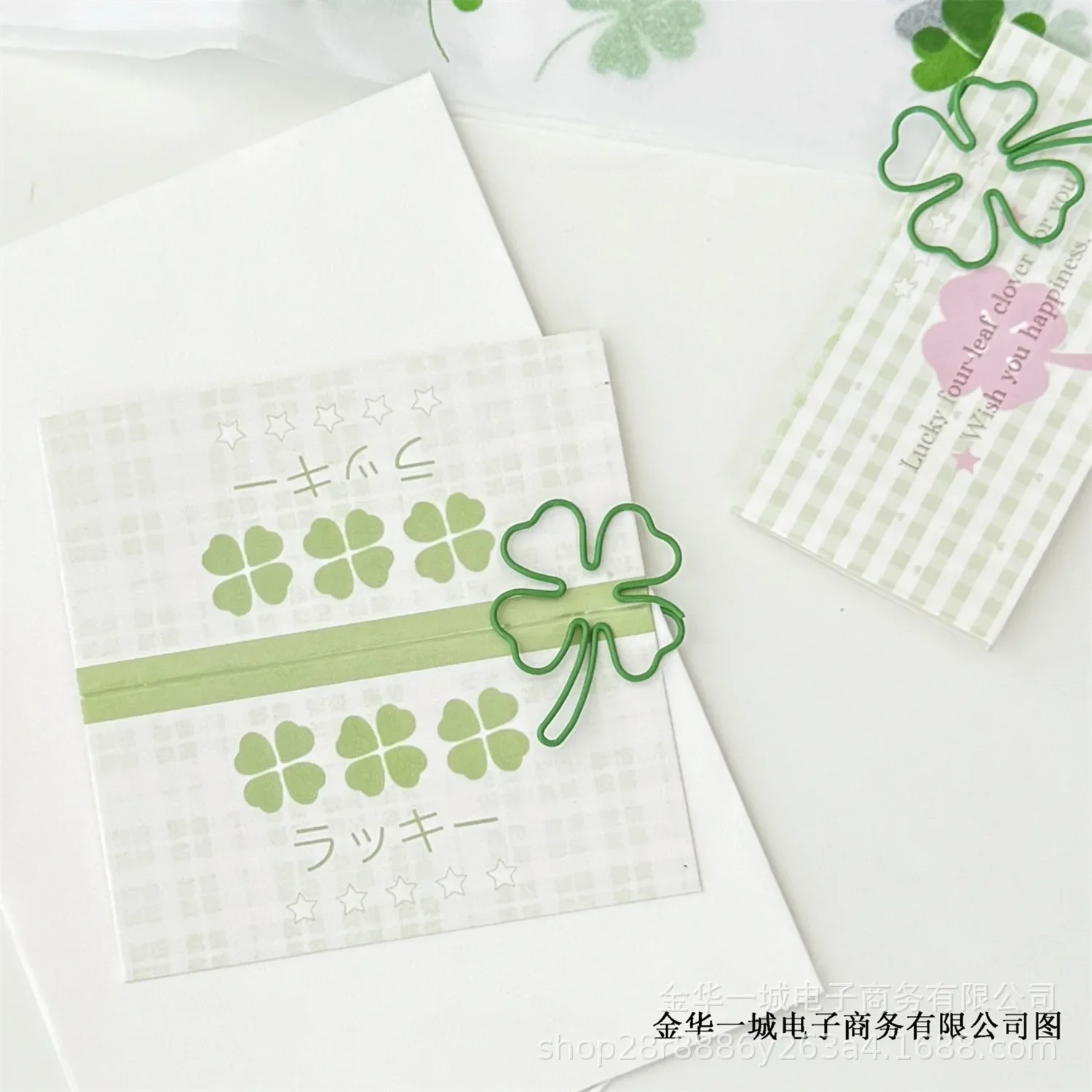 10 Stuks Leuke Ins Groene Klavertje Vier Paperclips Mooie Meisje Plakboek Decor Bindmiddel Clip Kantoor Document Bill Binding levert