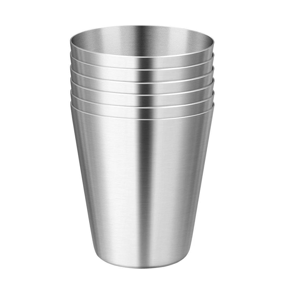 Juego de 4/6 Uds. De tazas de acero inoxidable para viajes prácticos al aire libre, Mini juego de vasos para whisky, vino con estuche, vajilla portátil de 30/70ml