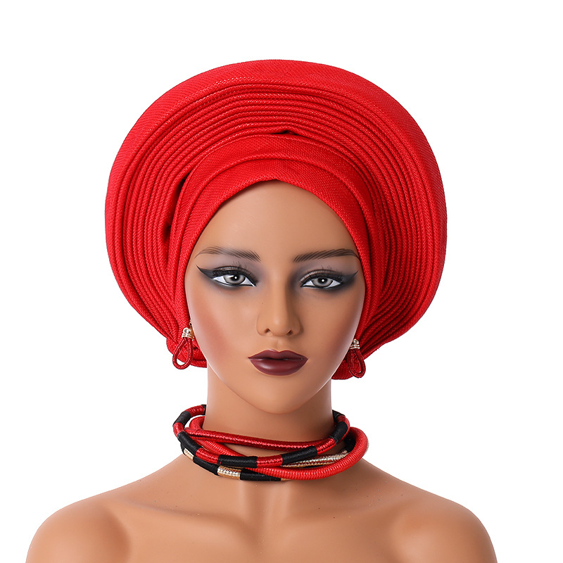 Gorro de Gele nigeriano, turbante de Gele automático, gorro de turbante africano ya hecho, gorro de fiesta para mujer, Hijab musulmán, pañuelo para la cabeza, gorro
