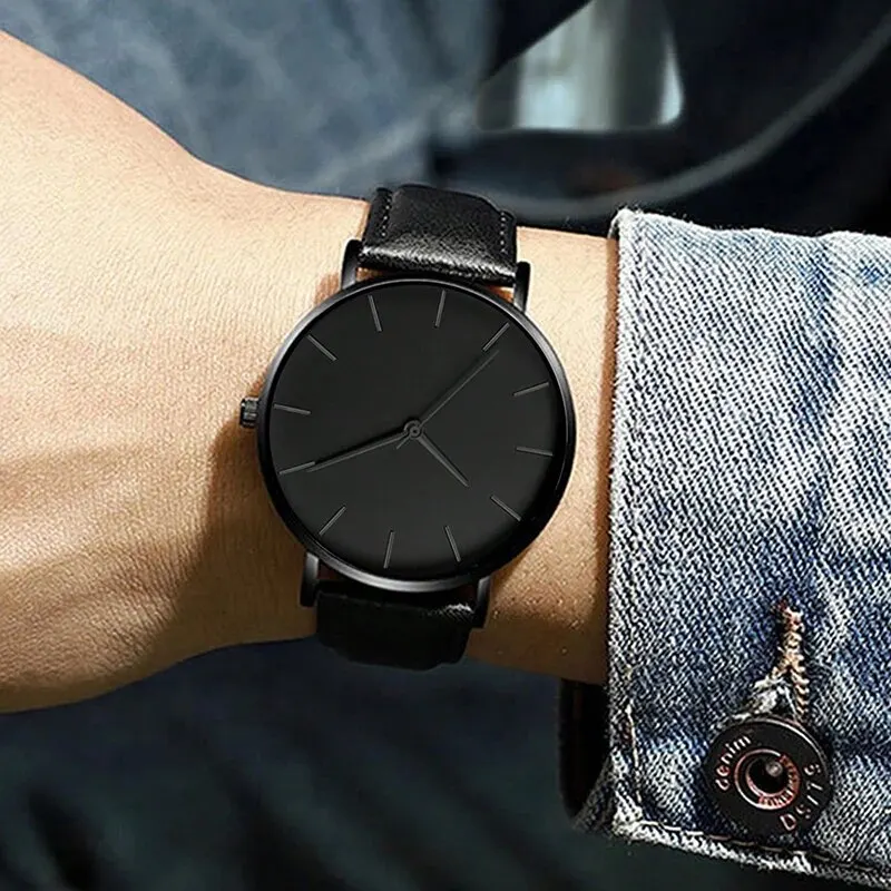Conjunto de 5 uds. De relojes deportivos a la moda para hombre, reloj de pulsera de cuarzo de negocios, pulsera de cuero de lujo, reloj informal para hombre