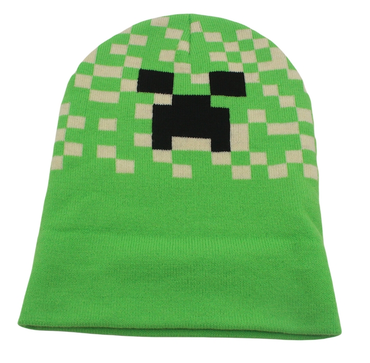 Minecraft クリーパー大人子供帽子アニメキャラクタースタイル刺繍ニット秋/冬暖かい防寒パーカー誕生日ギフト