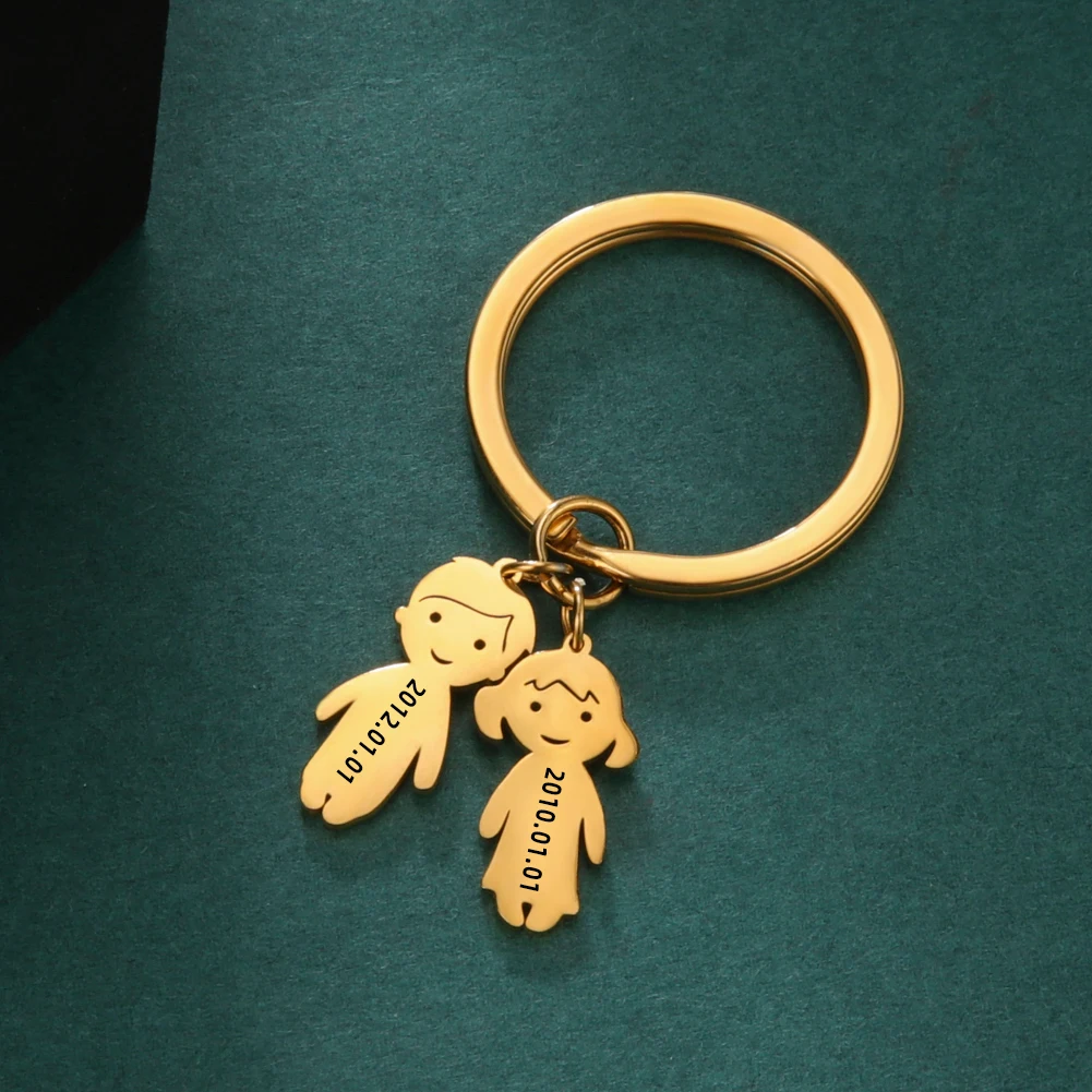 เด็กแม่ของขวัญวันวาเลนไทน์เด็กส่วนบุคคลพวงกุญแจ CUSTOM ชื่อ Key CHAIN เด็กผู้หญิงสําหรับผู้หญิงผู้ชายครอบครัวพ่อแม่เครื่องประดับ