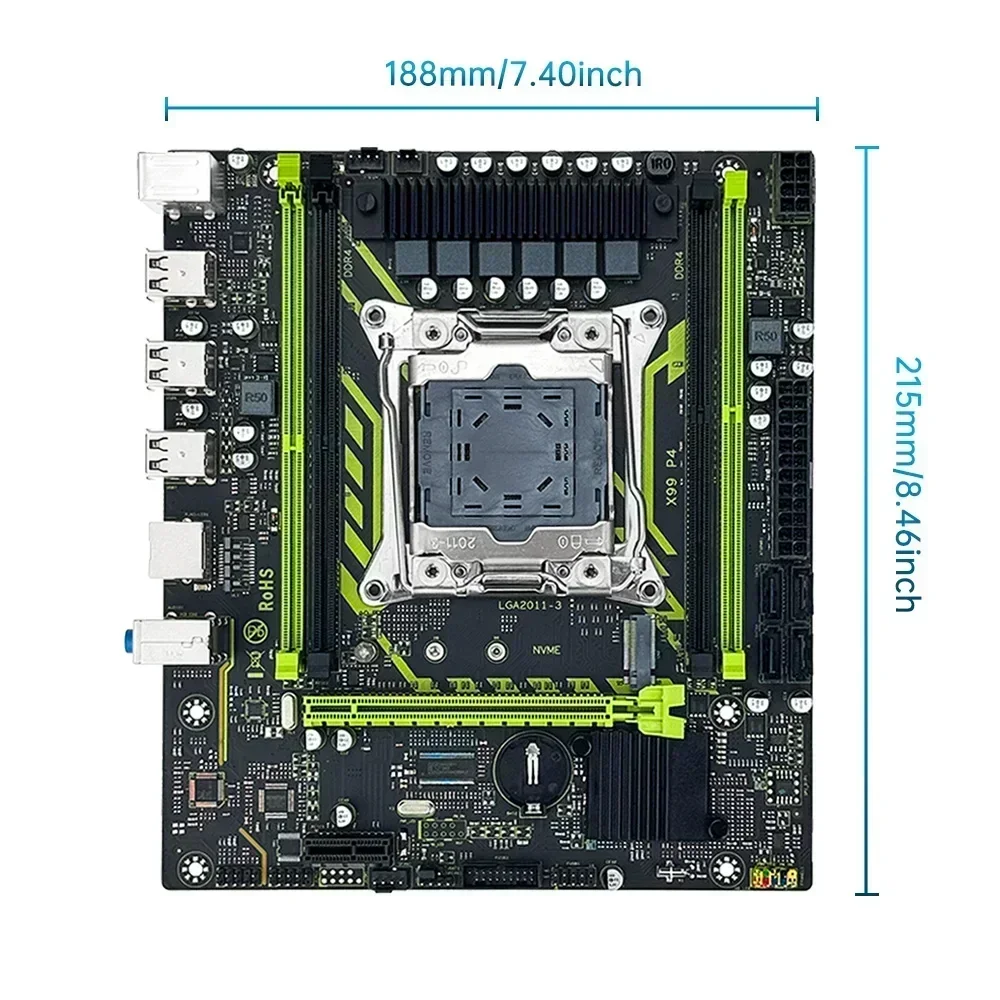 Soyo x99 conjunto de placa-mãe com LGA2011-3 xeon e5 2630 v4 cpu ddr4 16gb (1*16gb) 2133mhz ram nvme m.2 sata acessórios de computador