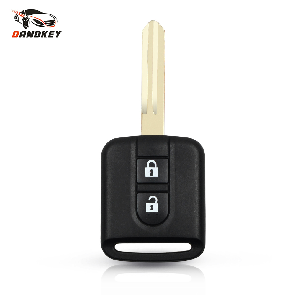 Dandkey-リモートカーキーシェルフォブケース、2ボタン、nissan、elgrand、X-TRAIL、qashqai、navara、micro Note、nv200の代替品