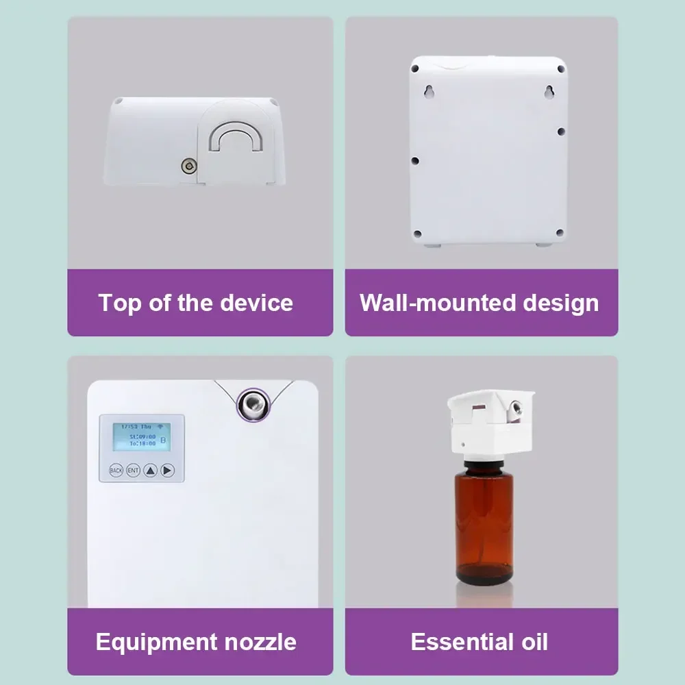 Difusor de aroma sem água 300ml, controle wi-fi, difusor de óleo essencial, função temporizador, dispositivo de fragrância aromática para casa, hotel