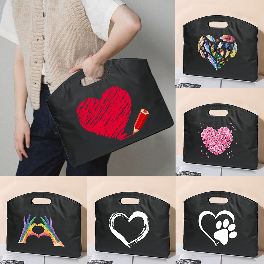 2022 tragbare Frauen männer Dokument Taschen Handtasche Aktentasche Business Tasche Liebe Print Office Arbeiter Notebooks Organisieren Zubehör