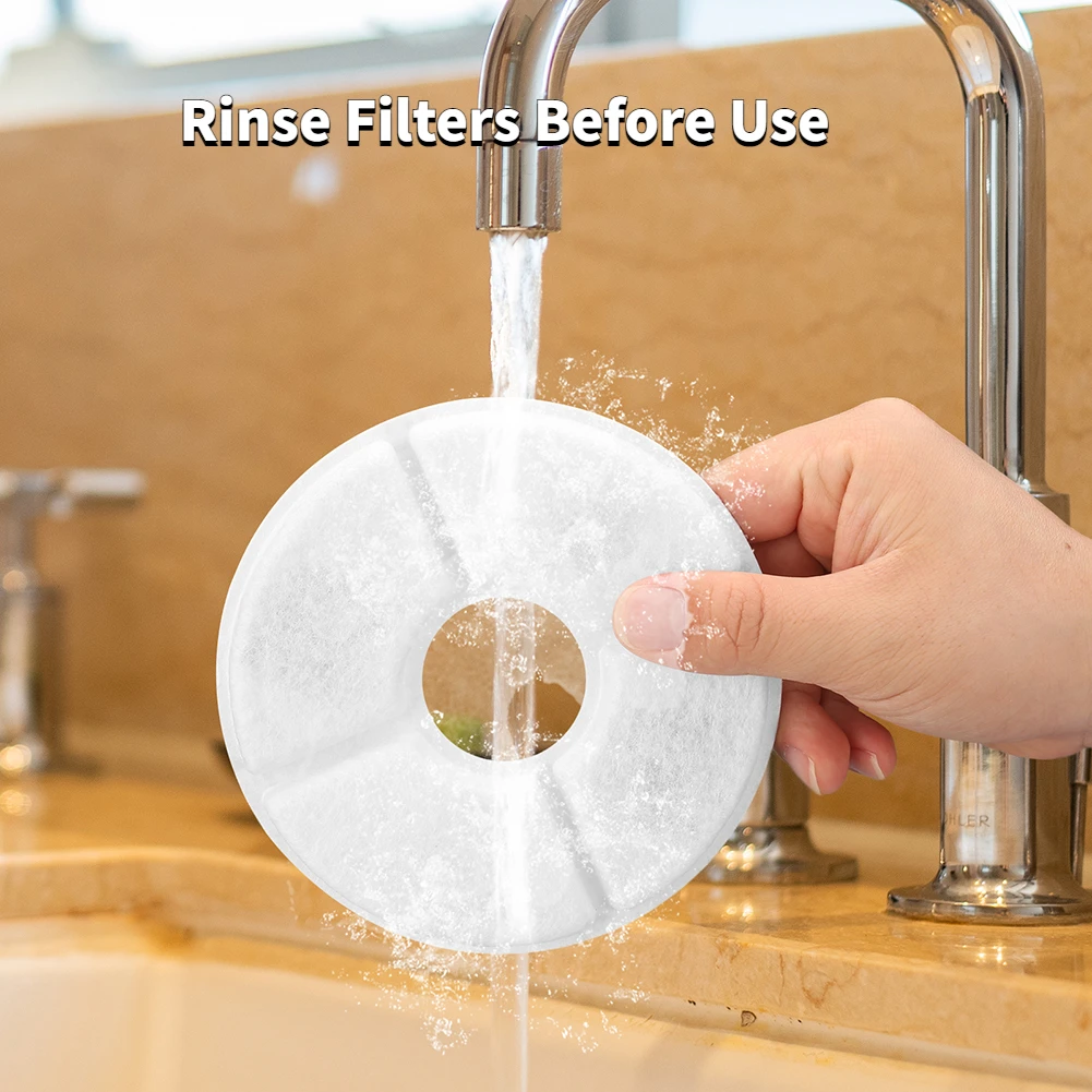 Replacement Filter For Cat Dog Water Drinking Fountain Activated Carbon Replaced Filters 6/12/24PCS Fountain Dispenser Feeders
