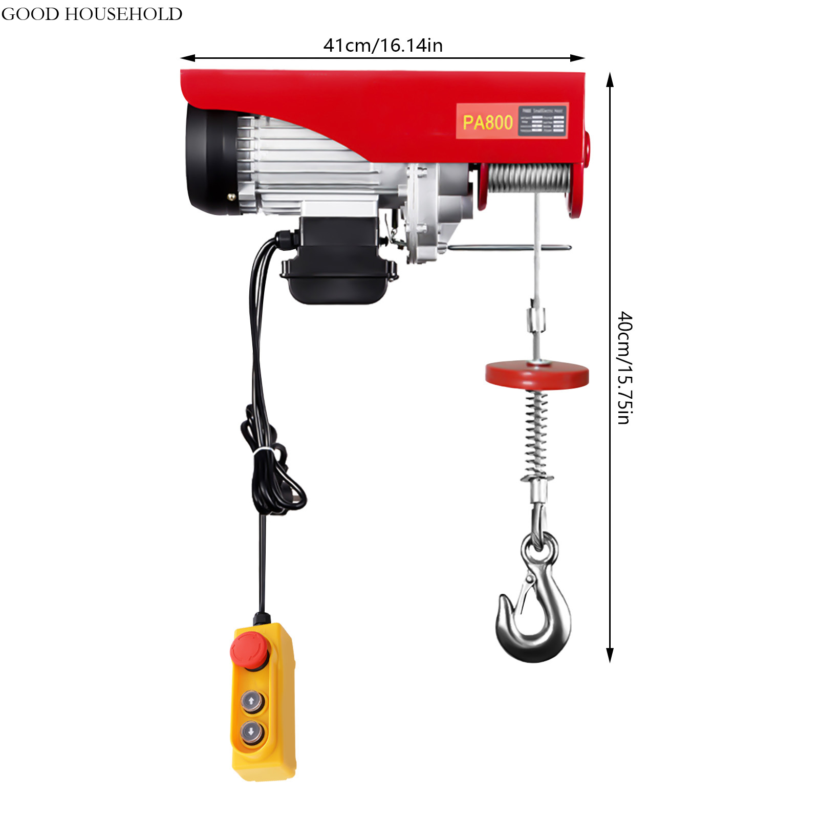Guindaste elétrico do guindaste do andaime, corda, guincho do cubo do motor, oficina, garagem, elevador do cabo, 800 kg, 1000kg