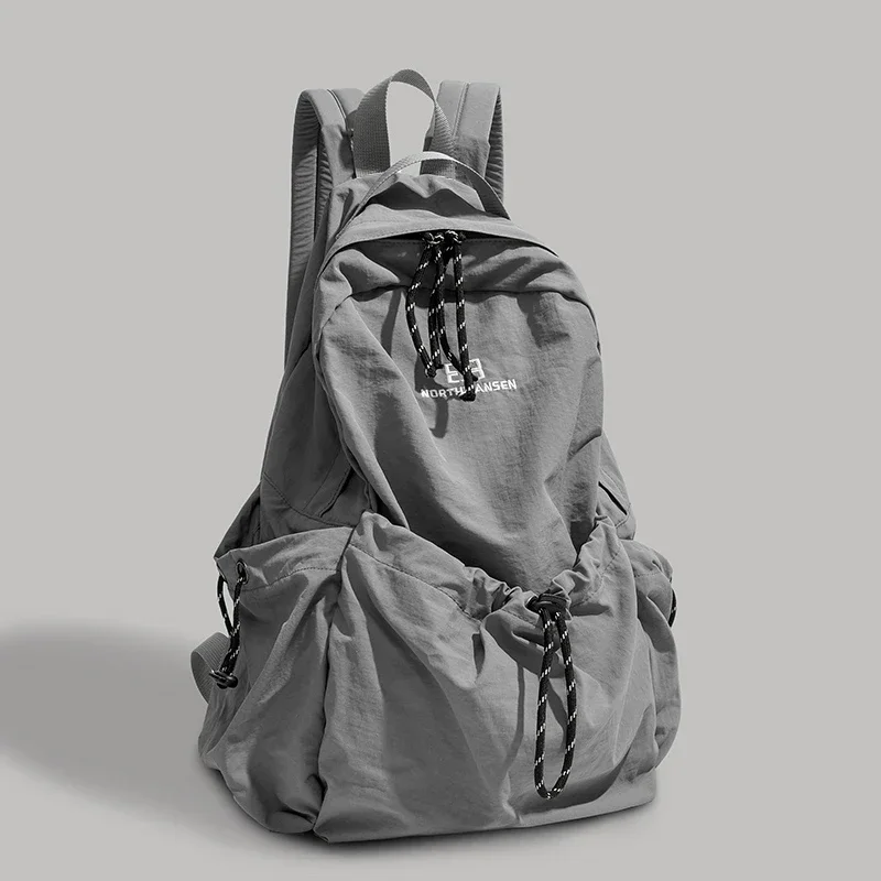 Solid Nylon Large Capacity Backpack 2025 Hot Selling Air Cushion Strap Soft Casual Backpack Soft Handle Outer Frame School Bags