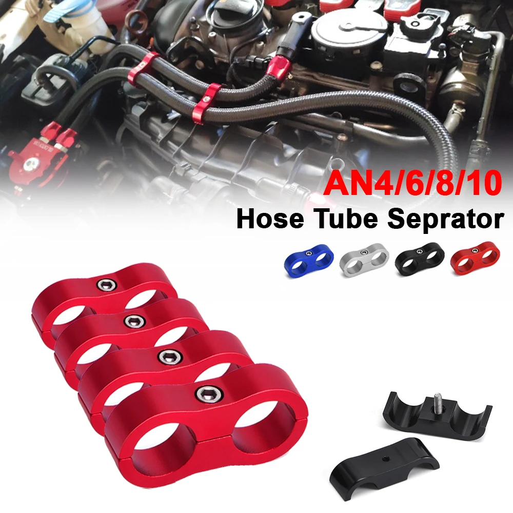 1PC Universal Aluminium AN4 AN6 AN8 AN10 Geflochtene Gummi Schlauch Linie Klemme Splitter Billet Öl Kraftstoff Wasser Schlauch rohr Seprator Kit