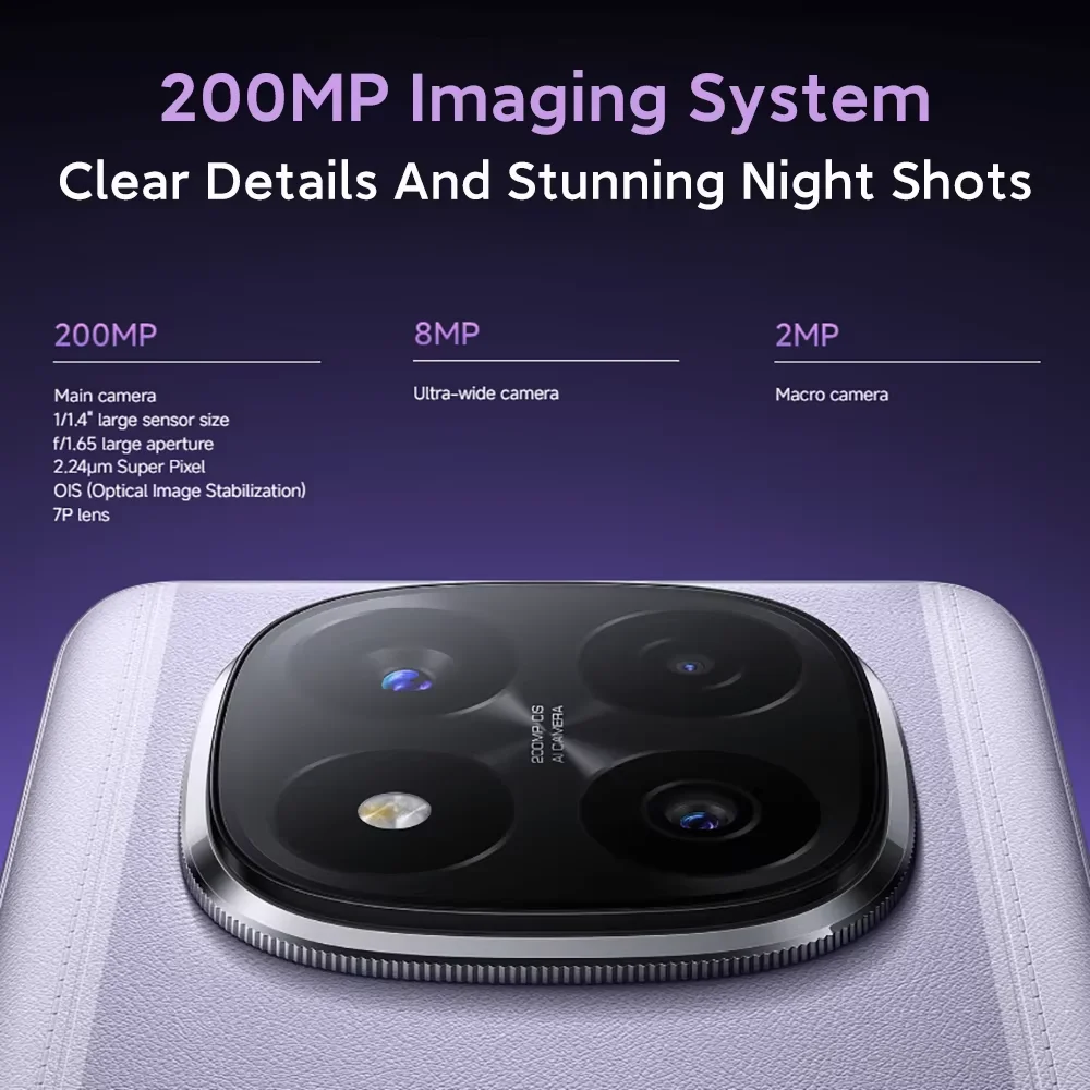 【Marke+】 Xiaomi Redmi Note 14 Pro+ 5G Smartphone 200 MP AI-Kamera Snapdragon ®   7s Gen 3 120 W HyperCharge 6,67 AMOLED-Display
