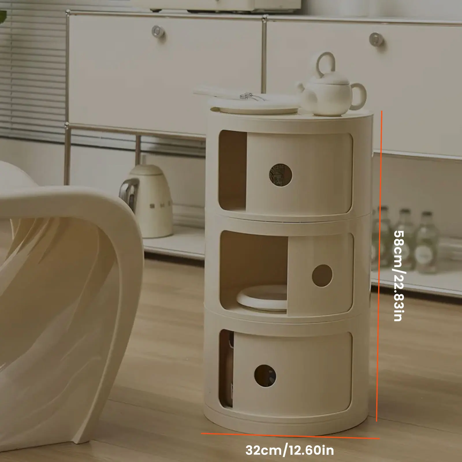 Podofo comodino nordico moderno semplice bianco rotondo creativo Mini semplice tavolino tavolino portatile comodini mobili