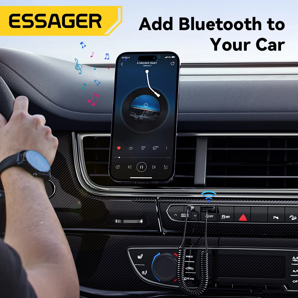 Essager USB Bluetooth Aux adaptador Dongle USB a conector de 3,5mm Audio inalámbrico manos libres Kit para receptor estéreo de coche transmisor USB