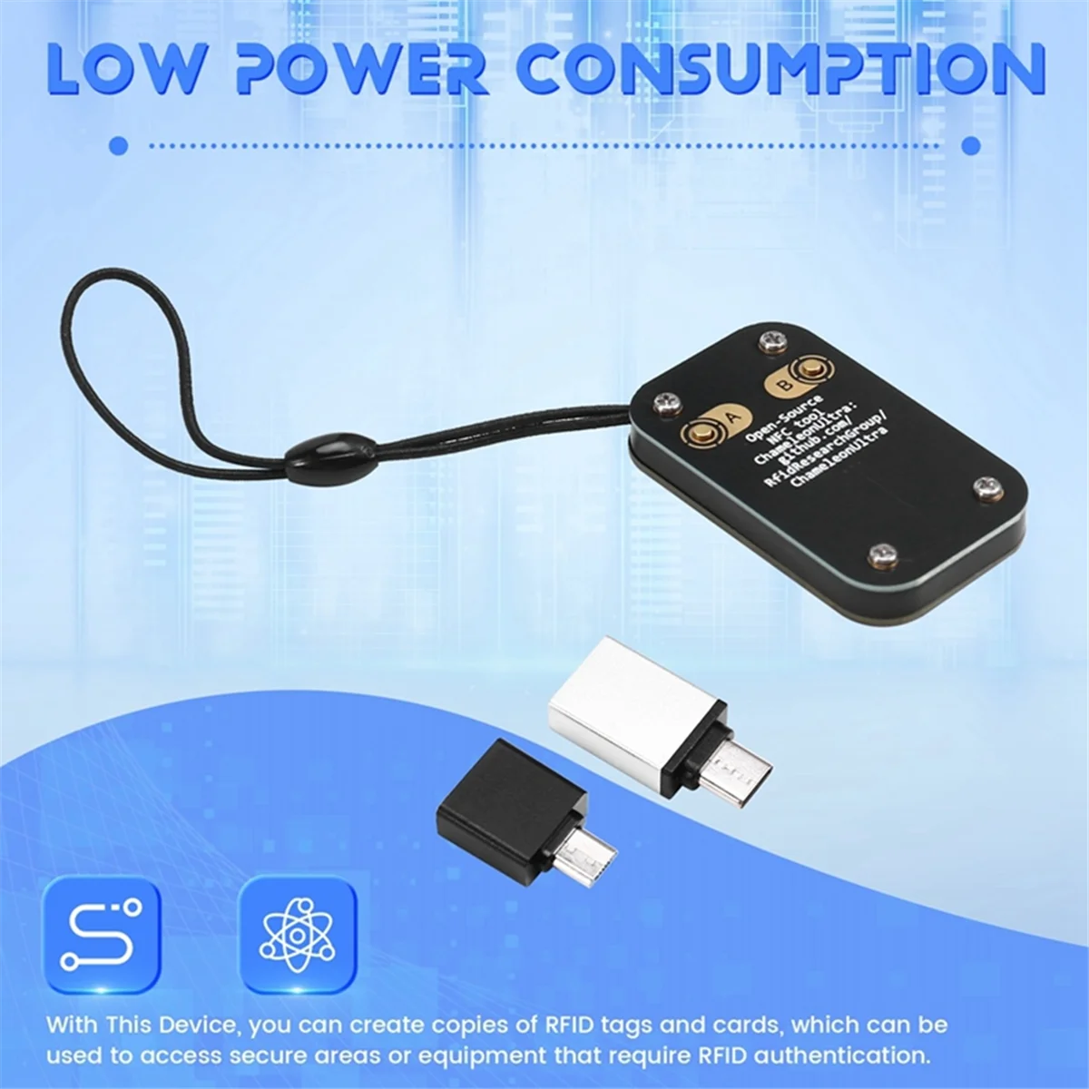 BABQ RFID ชิปสมาร์ท Reader + UID Card และพวงกุญแจ Smartcard Emulator RFID Emulator อ่าน Writer EM125Khz IC 13.56 MHz Badge ถอดรหัส