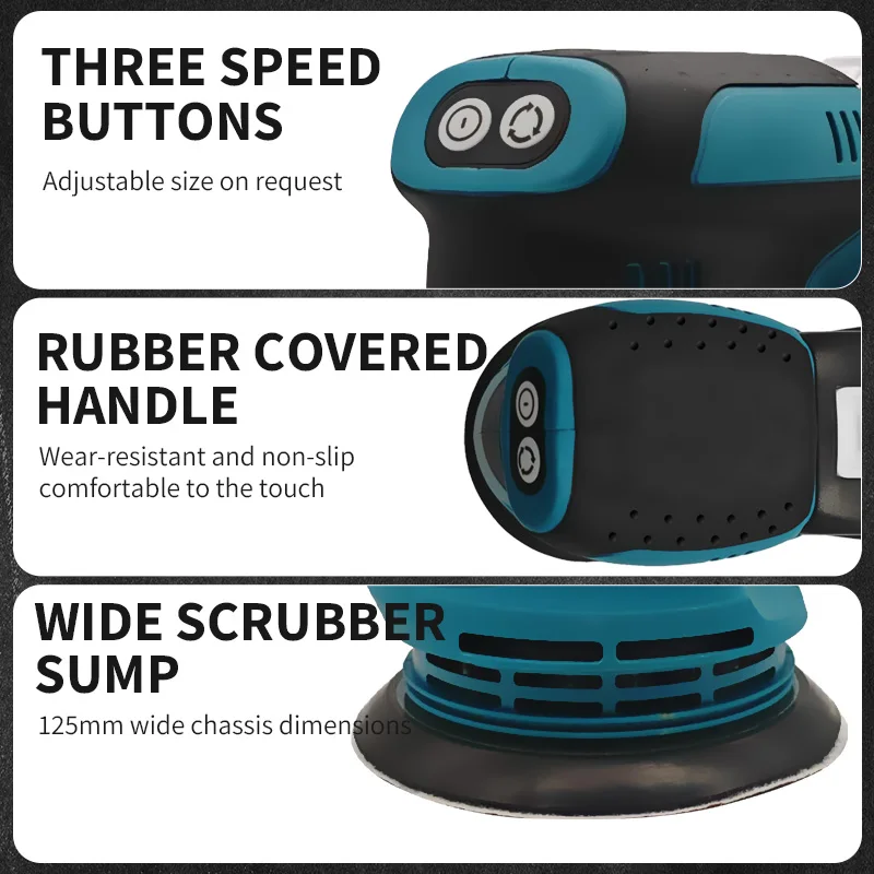 Brushless Cordless Rechargeable Disc Random Orbital Sander Woodworking Sanding Putty Polishing For Makita 18v Battery PIN