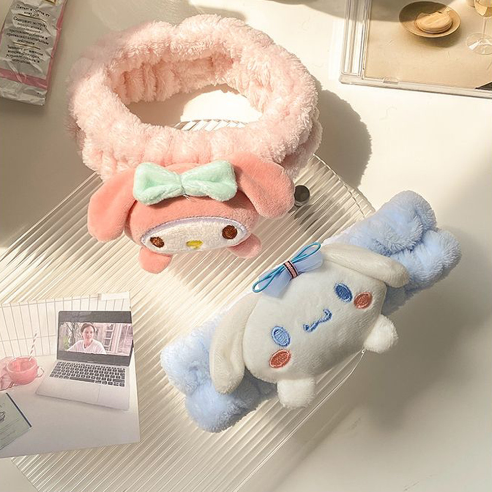 Sanrio Kuromi Gezicht Wassen Polsbandje Melody Cinnamoroll Pompompurin vrouwen Hoofdband Make-Up Gezicht Wassen Toiletartikelen Meisjes Geschenken