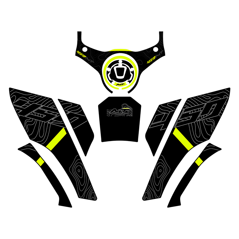Usado para cfmoto 450mt 450 mt bicicleta tanque de combustível proteção adesivos kits de tanque de gás da motocicleta resistente à abrasão decoração decalques