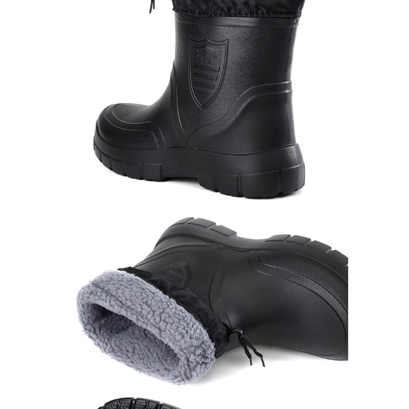 Botas de nieve para hombre, botas de pesca impermeables para exteriores, botines Unisex cálidos de invierno para hombre, botas antideslizantes de suela gruesa de talla grande 46